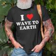 I Love Wave To Earth I Heart Wave To Earth Red Heart T-Shirt Gifts for Old Men