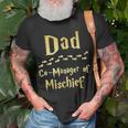 Magical Dad Manager Of Mischief Birthday Family Matching Unisex T-Shirt Gifts for Old Men