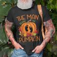 The Man Behind The Pumpkin Halloween Pregnancy Halloween Pregnancy T-Shirt Gifts for Old Men