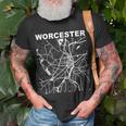 Massachusetts Souvenir Worcester City Street Map T-Shirt Gifts for Old Men