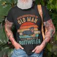Mb Never Underestimate An Old Man With A Rottweiler T-Shirt Gifts for Old Men