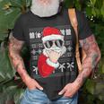 Mele Kalikimaka Ugly Sweater Christmas Santa Shaka Hawaii T-Shirt Gifts for Old Men