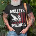 Mullets & Merica - Patriotic Us Flag Redneck Mullet Pride Unisex T-Shirt Gifts for Old Men