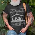 Nativity Scene Ugly Christmas Sweater T-Shirt Gifts for Old Men
