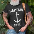 Nautical Captain Phil Personalized Boat Anchor Unisex T-Shirt Gifts for Old Men