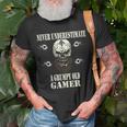 Never Underestimate A Grumpy Old Gamer For Gaming Dads Unisex T-Shirt Gifts for Old Men