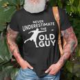 Never Underestimate An Old Man Disc Golf Best Gift Unisex T-Shirt Gifts for Old Men