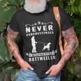 Never Underestimate An Old Man With A Rottweiler Dog Rottie Unisex T-Shirt Gifts for Old Men