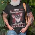 Never Underestimate An Old Woman With A Chihuahua Old Woman Funny Gifts Unisex T-Shirt Gifts for Old Men