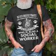 Never Underestimate Power Of A Social Worker Cat Lover Unisex T-Shirt Gifts for Old Men