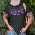 Nope Not Today Hodgkins Lymphoma Survivor Purple Ribbon Unisex T-Shirt Gifts for Old Men