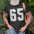 Number 65 Sport Jersey Birthday Age Lucky No White Vintage Unisex T-Shirt Gifts for Old Men