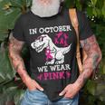 In October We Wear Pink Breast Cancer Dinosaur Toddler Boys T-Shirt Gifts for Old Men