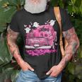 October We Wear Pink Ghosts Pumpkins Breast Cancer Halloween T-Shirt Gifts for Old Men