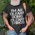 Oleary Funny Surname Family Tree Birthday Reunion Gift Idea Unisex T-Shirt Gifts for Old Men
