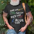 Oneguntwogunredgunbluegun Unisex T-Shirt Gifts for Old Men