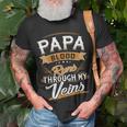Papa Blood Runs Through My Veins Best Father's Day T-Shirt Gifts for Old Men