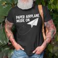 Paper Airplane Mode On Paper Airplane Maker Paper Dart T-Shirt Gifts for Old Men
