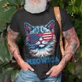 Patriotic Cat Sunglasses American Flag 4Th Of July Meowica Unisex T-Shirt Gifts for Old Men