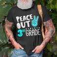 Peace Out 3Rd Grade Graduation Last Day School 2023 Funny Unisex T-Shirt Gifts for Old Men