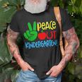 Peace Out Kindergarten Graduation Last Day Of School Boy Kid Unisex T-Shirt Gifts for Old Men