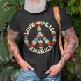 Peace Sign Love Peace America 70S Hippie Patriotic Unisex T-Shirt Gifts for Old Men