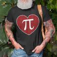 Pi Day Buffalo Plaid Heart 314 Symbol Math Nerd Gift Pi Day Funny Gifts Unisex T-Shirt Gifts for Old Men
