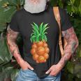 Pineapple Basketball Hawaiian Aloha Beach Gift Hawaii Unisex T-Shirt Gifts for Old Men