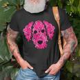 Pink Ribbon Dog Inspirational Breast Cancer Awareness T-Shirt Gifts for Old Men
