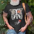 Pregnancy Skeleton Rib Firefighter Bump T-Shirt Gifts for Old Men