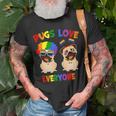 Pride Parade Pugs Love Everyone Lgbt Pugs Gay Pride Lgbt Unisex T-Shirt Gifts for Old Men