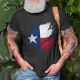 Proud Texan Tx State Torn Ripped Texas Flag T-Shirt Gifts for Old Men