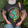 Read Across The World Globe Book Lover Bookworm Librarian Unisex T-Shirt Gifts for Old Men