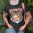 Retro Fierce Tiger Lover Lightning T-Shirt Gifts for Old Men