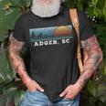 Retro Sunset Stripes Adger South Carolina T-Shirt Gifts for Old Men