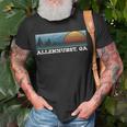 Retro Sunset Stripes Allenhurst Georgia T-Shirt Gifts for Old Men