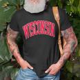 Retro Vintage Wisconsin State Distressed Souvenir T-Shirt Gifts for Old Men
