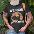 We Ride At Dawn Grass Mow Mower Cut Lawn Mowing T-Shirt Gifts for Old Men