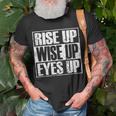 Rise Up Wise Up Eyes Up Vintage Retro Motivational T-Shirt Gifts for Old Men