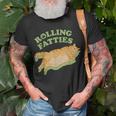 Rolling Fatties Funny Weed Cat Marijuana Weed Funny Gifts Unisex T-Shirt Gifts for Old Men