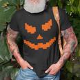 Scary Halloween Jack O Lantern Pumpkin Evil Smile Pixel Game T-Shirt Gifts for Old Men