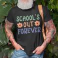 Schools Out Forever Retro Last Day Of School Unisex T-Shirt Gifts for Old Men