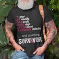 Seven 7 Years Survivor Breast Cancer Awareness T-Shirt Gifts for Old Men
