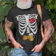 Skeleton Pregnancy Pregnant Couple Halloween Costume Husband T-Shirt Gifts for Old Men
