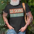 Ski Go Skiing And Pet Cats Skier T-Shirt Gifts for Old Men