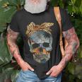Skull Bow Leopard Vintage Retro Funny Halloween Gifts Halloween Funny Gifts Unisex T-Shirt Gifts for Old Men