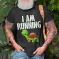 Slow Runner Turtle I Am Running Funny Runner Graphic Running Funny Gifts Unisex T-Shirt Gifts for Old Men