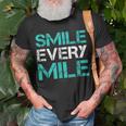 Smile Every Mile Running Runner T-Shirt Gifts for Old Men