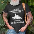 Snowmobile Never Underestimate An Old Man Winter Sports T-Shirt Gifts for Old Men