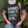 Sorry Cant Lake Bye Retro Lake Life Funny Unisex T-Shirt Gifts for Old Men